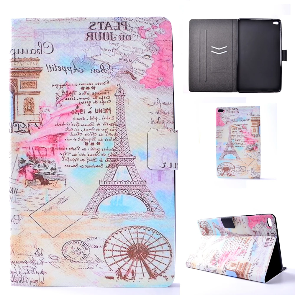 Тонкий флип чехол из кожи с подставкой и принтом мягкий тпу для Huawei MediaPad T2 Pro 10 5 8 9