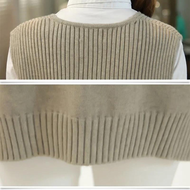 QAZXSW 2018 New Spring Plus Size Women Waistcoat For Vest Knitted Harajuku Ladies Woolen Coat Colete Feminino HB666 | Женская одежда