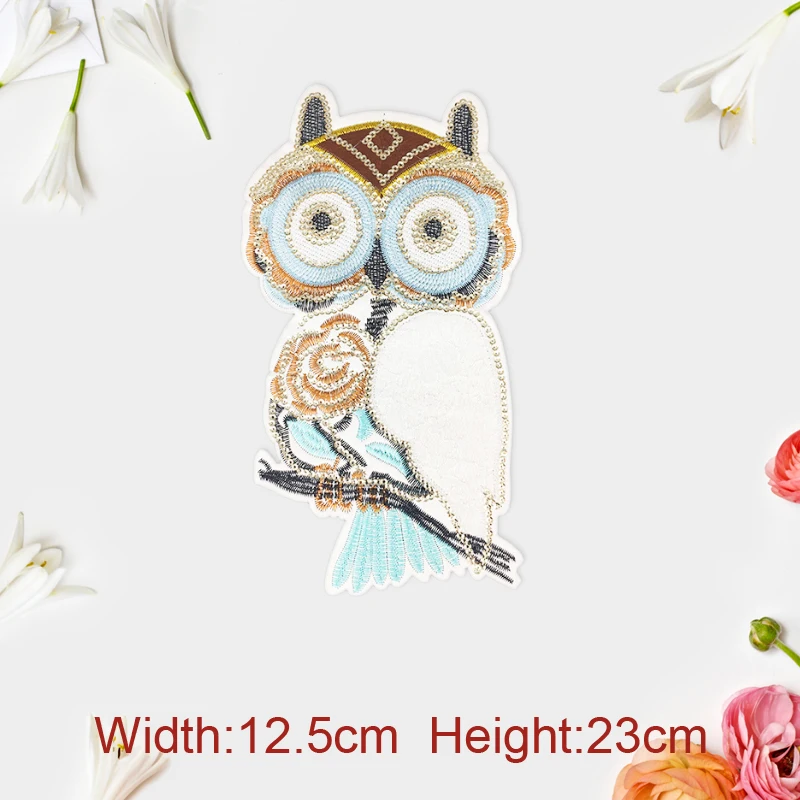 2 шт./лот высокое качество кортико большой Размеры Сова Вышивка пришить патч для