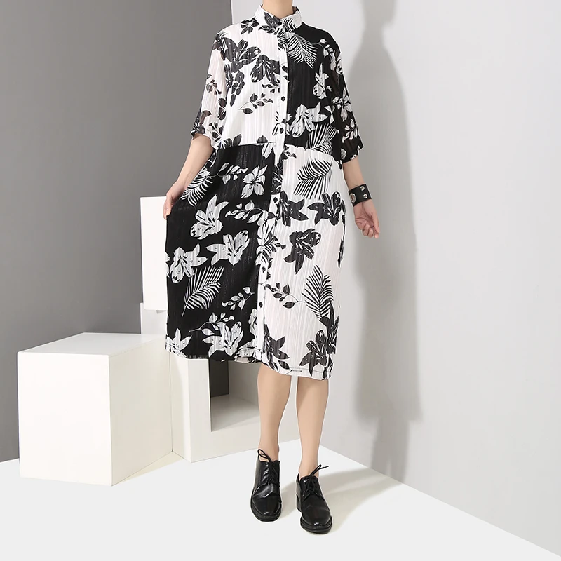 2019 женское летнее платье-рубашка в Корейском стиле с коротким рукавом и