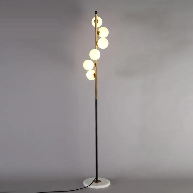 Nordic Simple Floor Lamps for Living Room Glass Ball Standing Lamp Gold Light Bedroom Creative Art Home Decor Lighting Fixtures | Лампы и