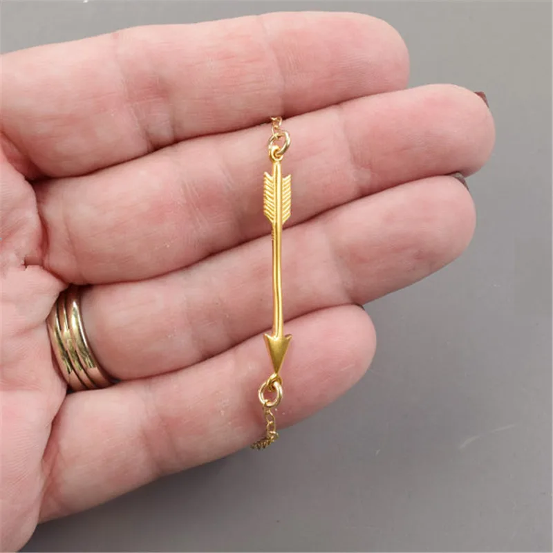 Новые модные регулируемые треугольные браслеты золотистые со стрелками для