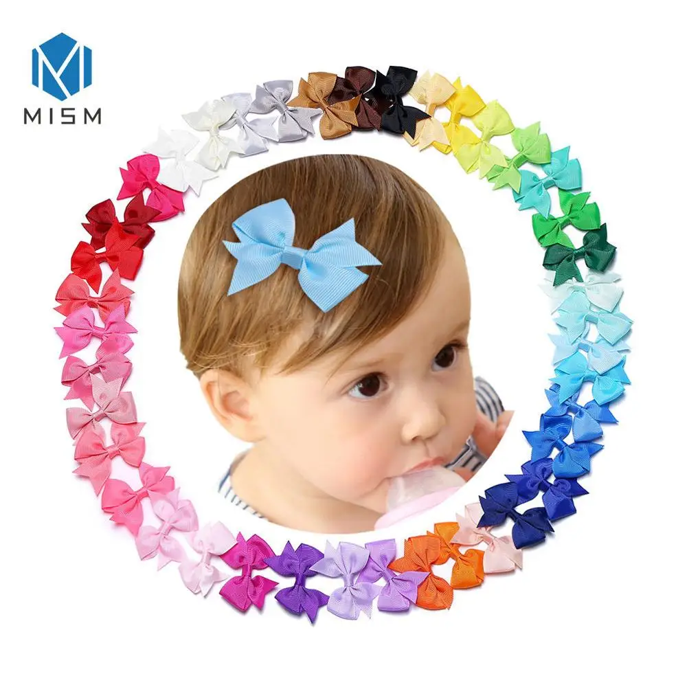 Mix Color 2,5 дюйма 40 шт./компл. Детский галстук-бабочка, BB заколки для волос для девочек бант заколка для волос Головные уборы аксессуары для волос для маленьких принцесс детские заколки - Цвет: Mix Color