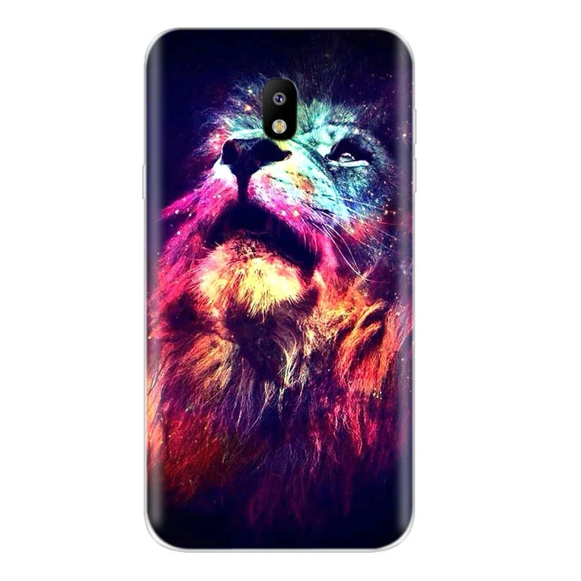 Мягкий ТПУ чехол для Samsung Galaxy J1 J2 prime J3 J4 J5 J6 J7 2016 2017 2018 силиконовый узор Лев