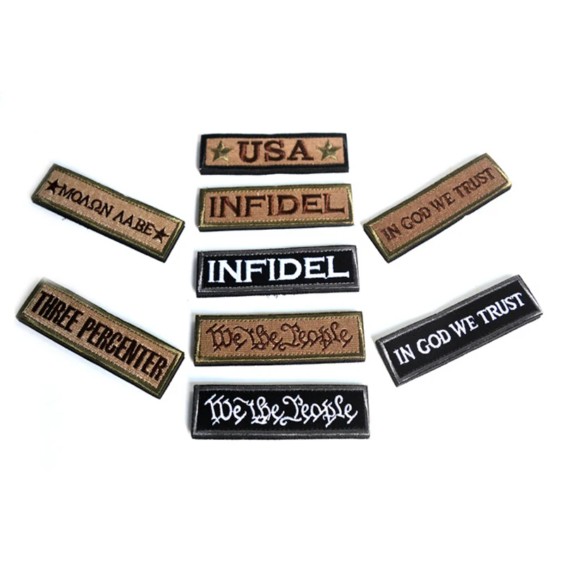 INFIDEL IN GOD WE TRUST STAY ON TARGET Military Embroidered Patch Hook&ampLoop Badge Decorative For Cloth Tactical Patches | Дом и сад