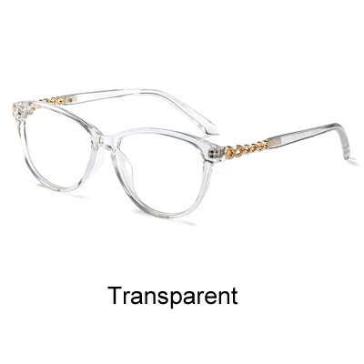 Transparent Ralferty, Элегантные Женские оправы для очков,, роскошные Кристальные Стразы, прозрачная оправа для очков, очки с нулевыми точками, близорукость, F95161 - Цвет оправы: Transparent