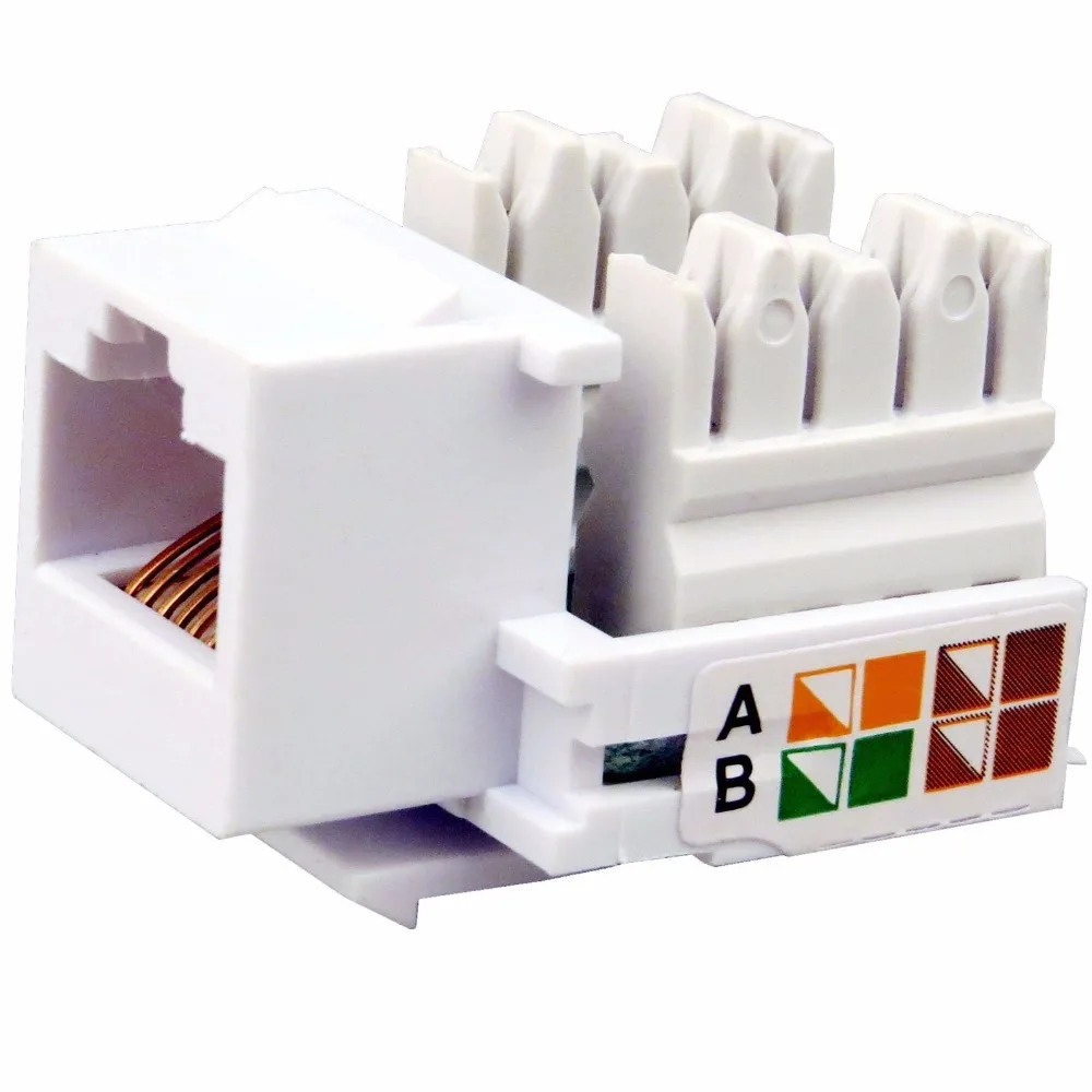 KUYiA Бесплатная доставка 100x RJ45 сетевой Keystone Jack кабель настенный адаптер вилка Cat5e