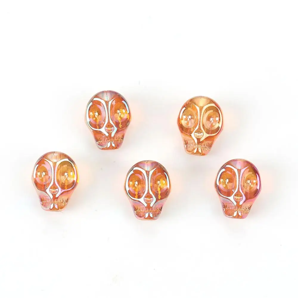 DoreenBeads стеклянные бусины череп в случайном порядке около 10 мм(3/") x 8 мм(3/8"), отверстие: около 1,2 мм, 1 упаковка(около 40 шт./упаковка - Цвет: 1