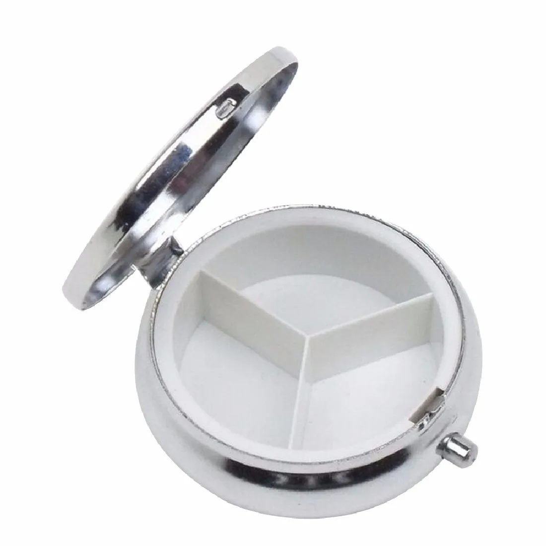 Новый стиль 1 шт. разделительный металлический круглый серебряный контейнер для