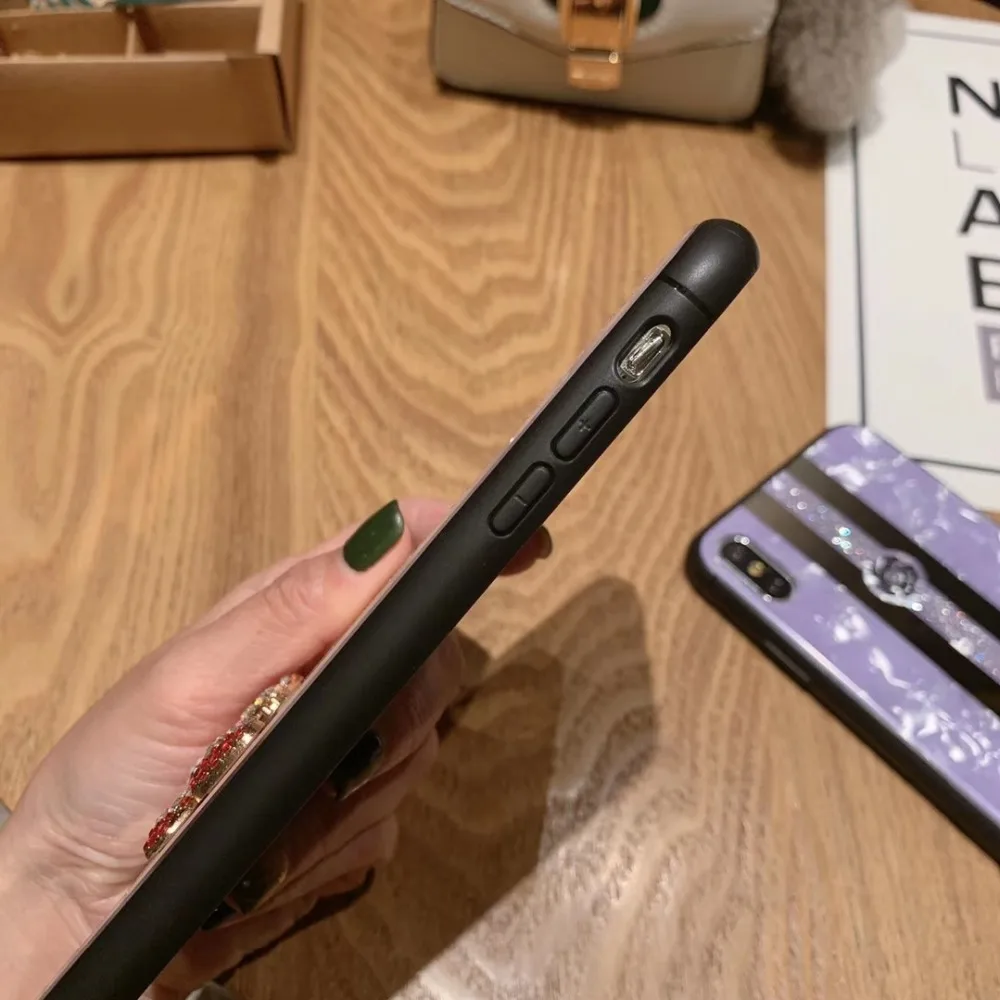 Чехол с бриллиантами и бабочками для iphone 6 6s 7 8 Plus X XR XS MAX текстурированная задняя