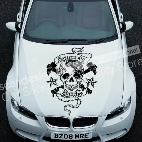 Круто! Автомобильная наклейка Totem Skull G TT016 из ПВХ (черный белый красный серый цвет)