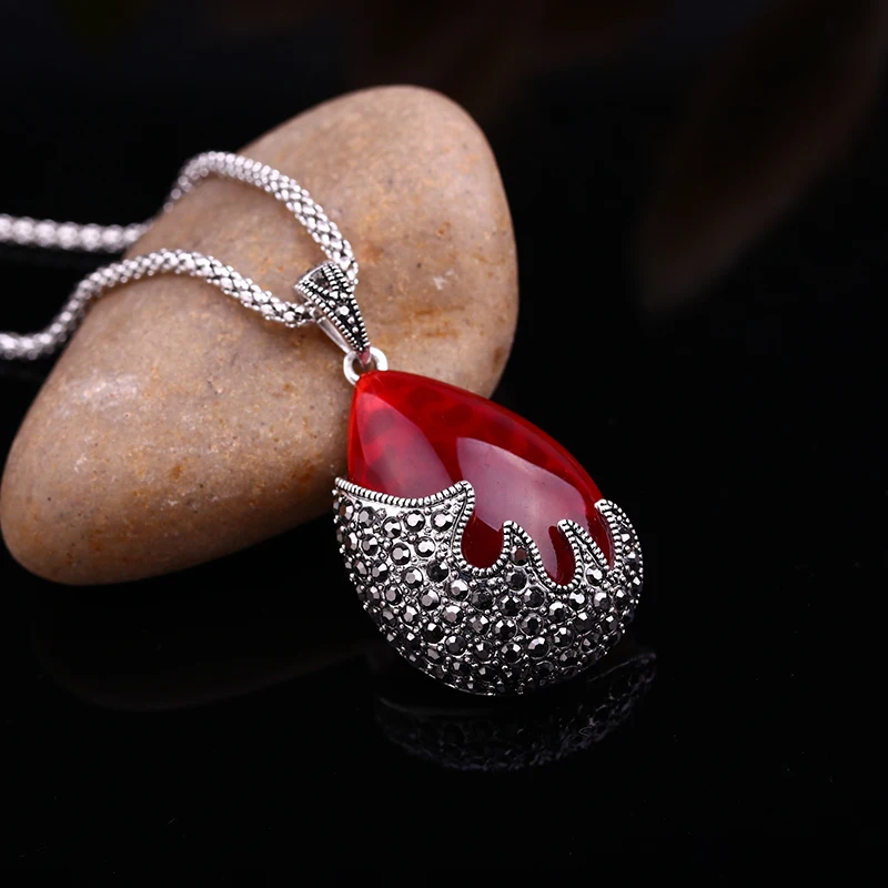 Feelgood модные ювелирные изделия в форме капли воды и черного кристалла пламени