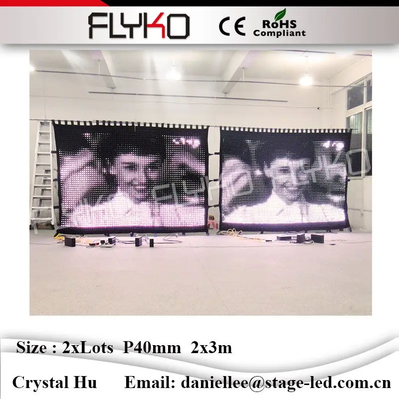 Полный xxx СВЕТОДИОДНЫЙ видео занавес экран сексуальный фото led ткань фирма P40mm
