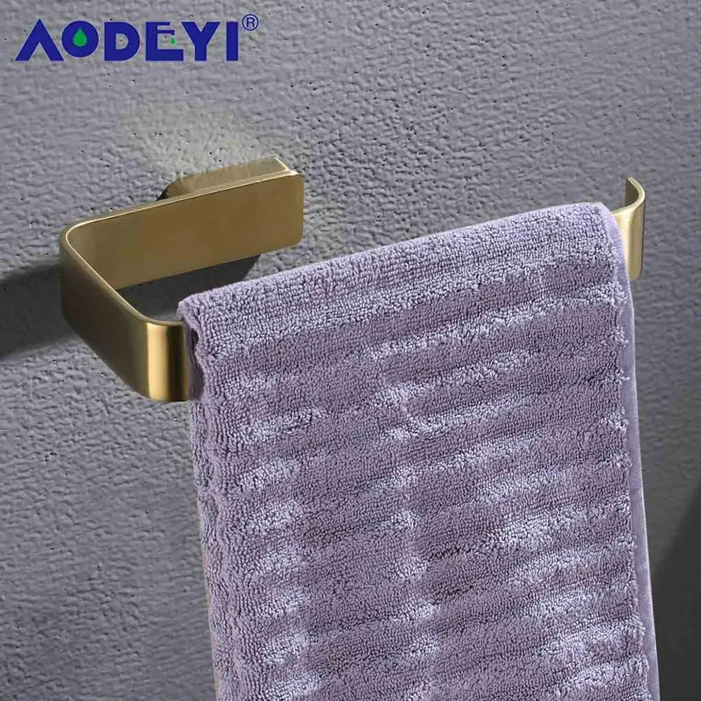 Towel Ring Набор оборудования для ванной комнаты матовый золотой Халат крюк стойки для полотенец Бар Полка держатель бумаги настенное крепление аксессуары для ванной комнаты латунь - Цвет: Towel Ring