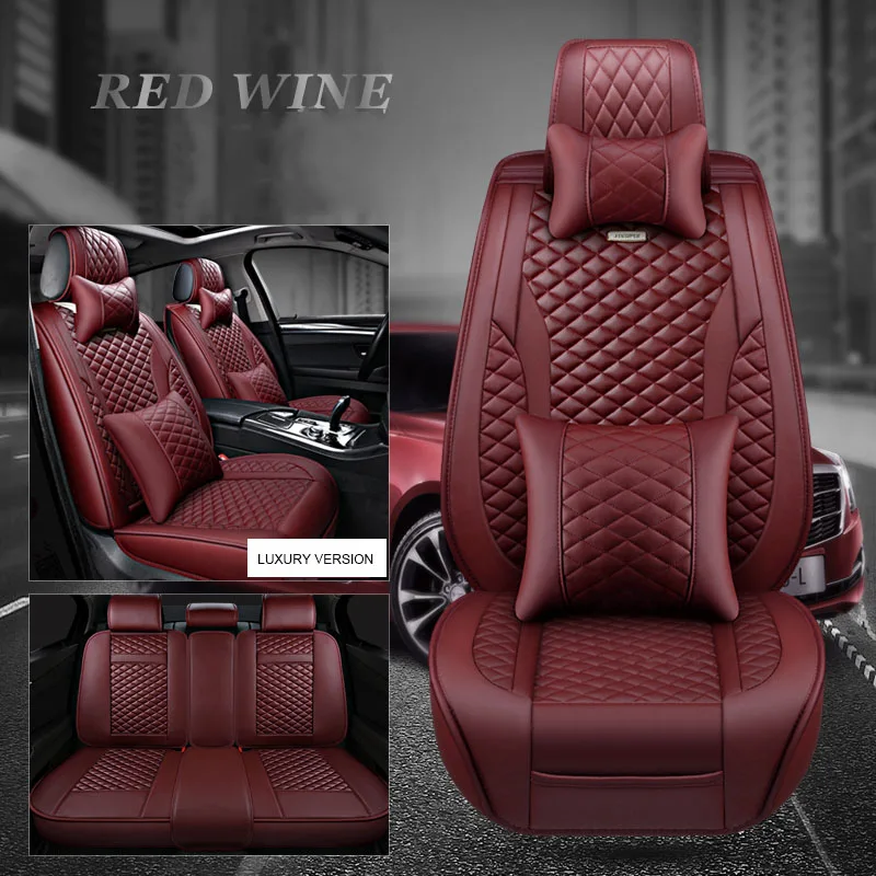 Автомобильные чехлы для автокресел для kia ceed mitsubishi asx lada vesta toyota corolla nissan qashqai, автомобильные чехлы для сидений, аксессуары stylin - Название цвета: RED WINE LUX