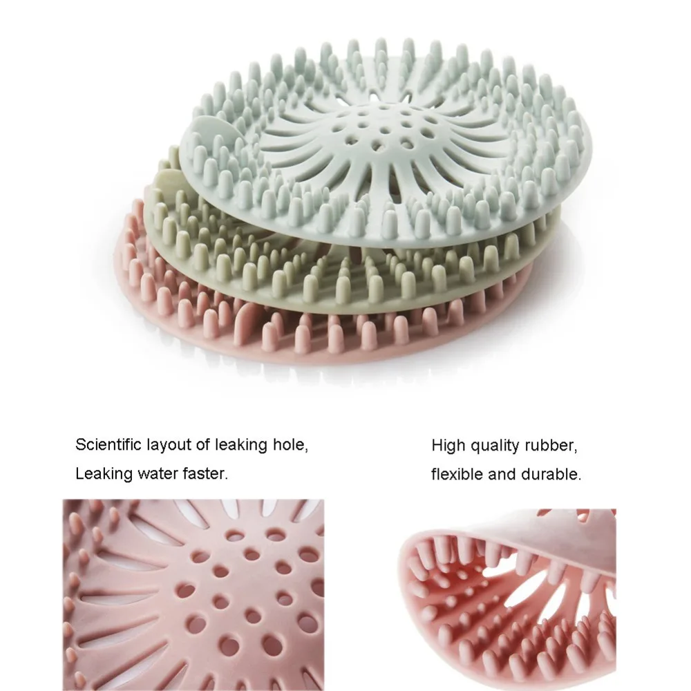 Ситечко для слива раковины Захваты волос резиновый фильтр ванной комнаты Силиконовая пробка воды милая