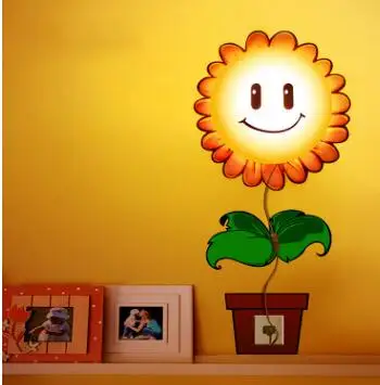 sunflower Светодиодный настенный светильник с разъемом в мультипликационном стиле, 3D обои для детской комнаты, настенный светильник, прикроватная лампа, украшение для дома, настенные наклейки, ночной Светильник - Цвет абажура: sunflower