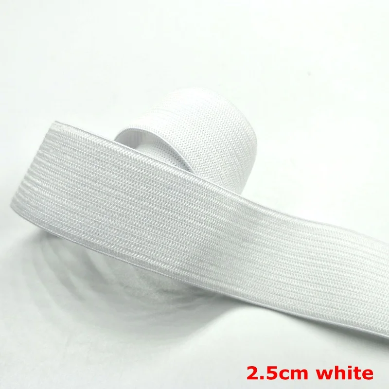 2.5cm white 2 meters HL 15/20/25/30/35/40/45 мм черный/белый/Золотой/Серебряный нейлон резинки одежды Домашний текстиль Швейные понятия 1 м или 2 м - Цвет: 2.5cm white 2 meters