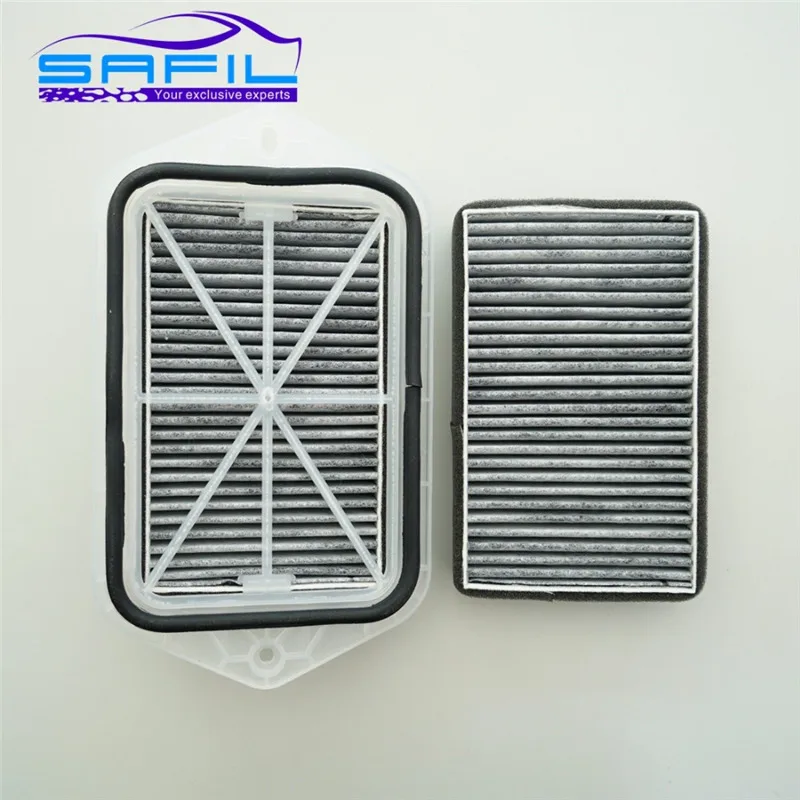 2 Filters With Case Угольный фильтр для салона с 2 отверстиями для Vw Sagitar CC Passat Magotan Golf Tiguan Touran Audi Skoda Octavia внешний 2 фильтра# ST100 - Цвет: 2 Filters With Case