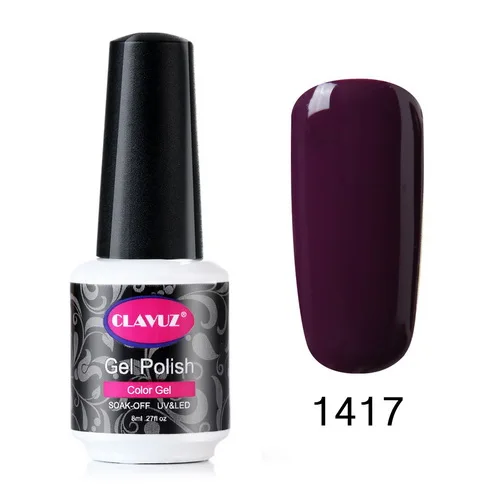 1417 CLAVUZ 8 мл Гель-лак замачиваемый УФ-Гель-лак для ногтей верхнее Базовое покрытие лак для лака Гибридный Гель-лак Полупостоянный эмалированный гель для рисования - Цвет: 1417