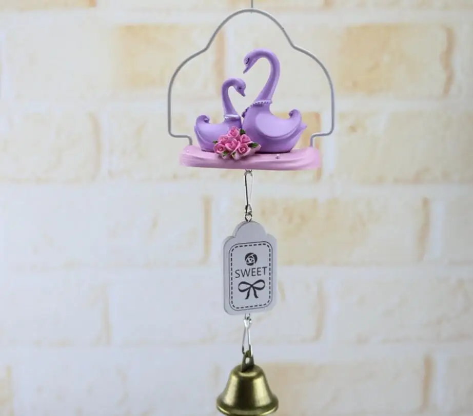Distressed forever love swans couples sweet Wind Chimes iron craft Модель для дома кофейного бара украшения |