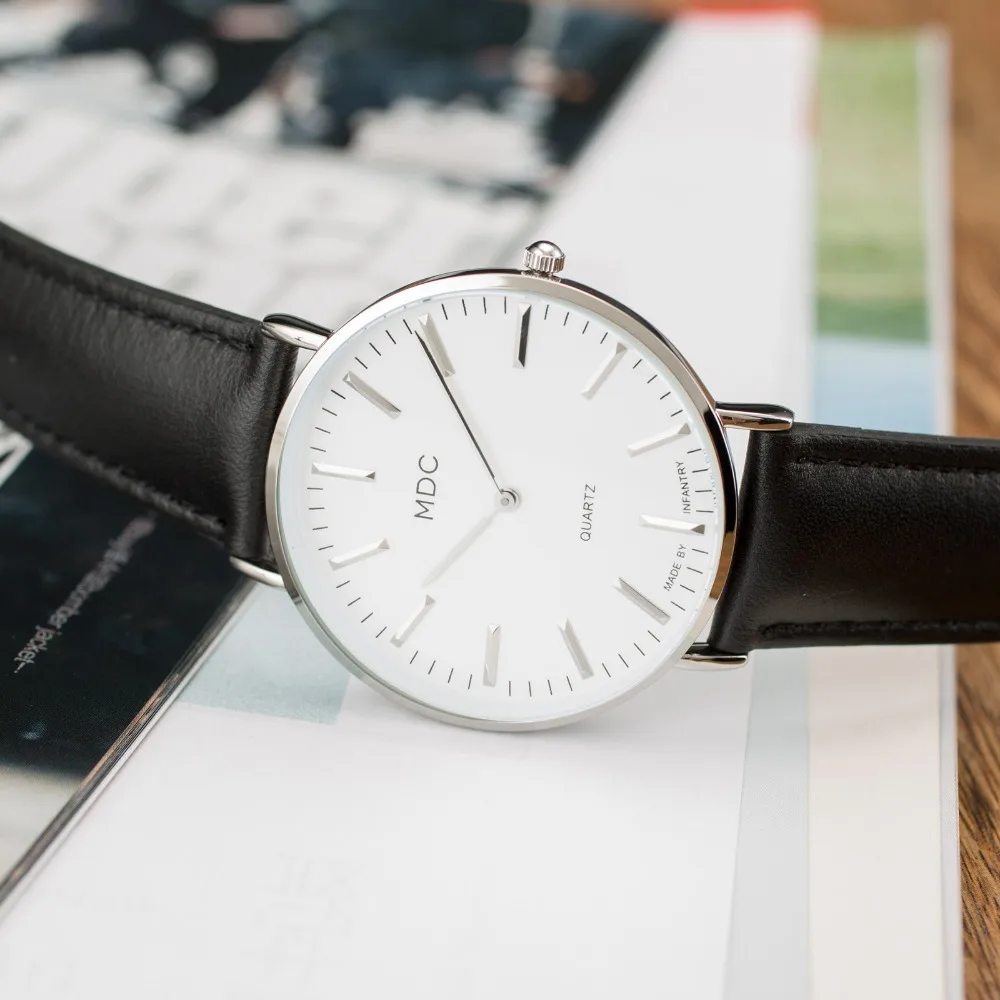 

MDC Mens Watches Top Brand Luxury 2021 Minimalist Women Watch Men Thin Ladies Leather Wrist Watches Clock Relojes Para Mujer