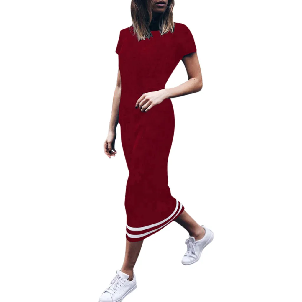 Женские повседневные спортивные платья облегающие вечерние до середины икры в