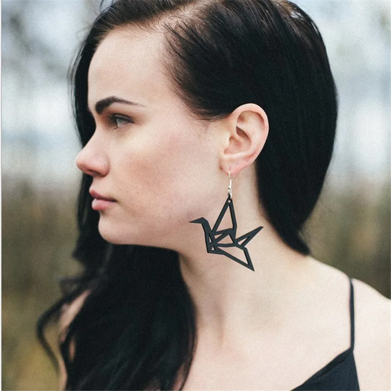 Бижутерия в стиле ретро рок женские серьги с орнаментом ухо вырезами форме птицы