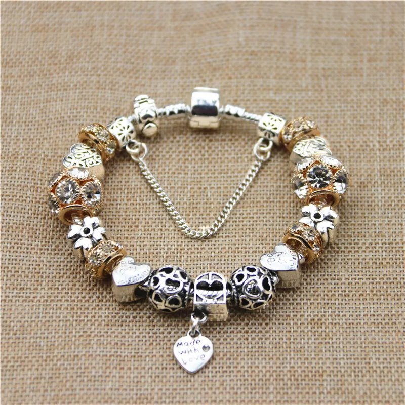 2019 Новый Модный высококачественный посеребренный ретро браслет с подвеской Love