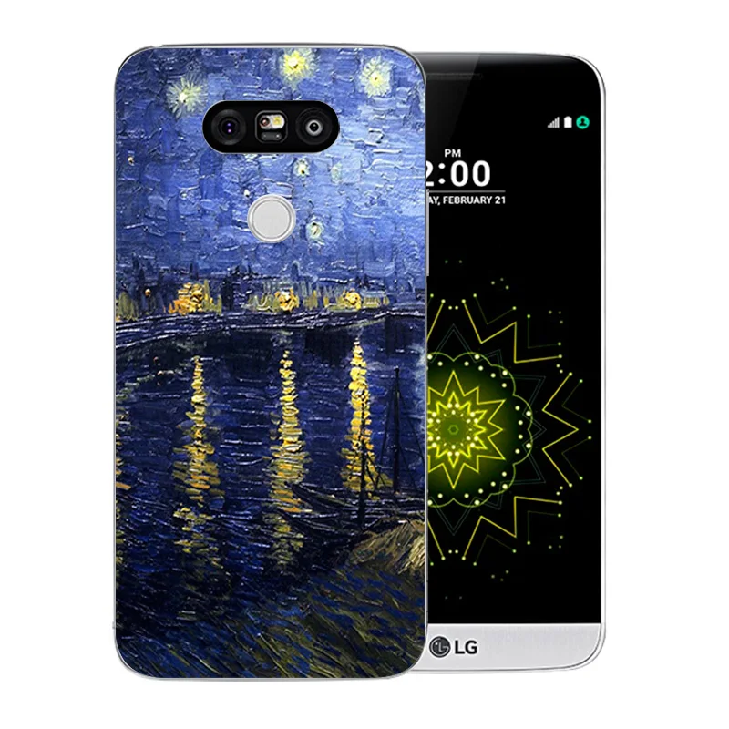 5 3 &quotчехол для LG G5 роскошный мягкий силиконовый чехол задней панели Ван Гог узор G