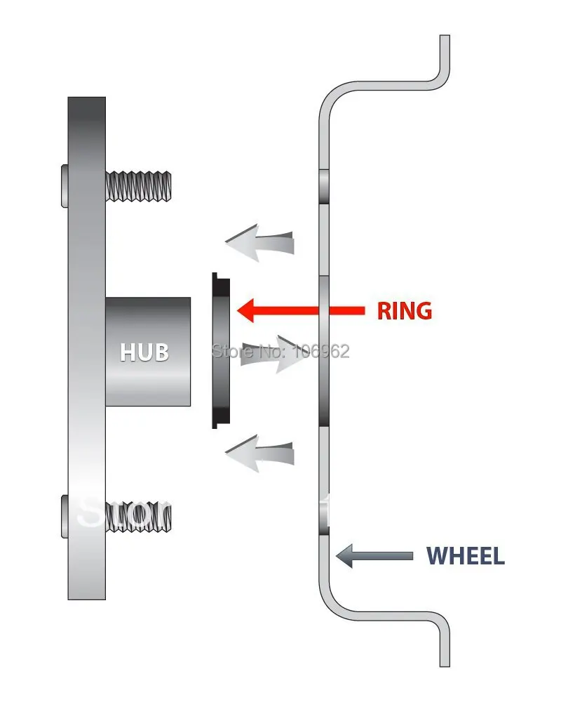 Центровочные кольца для ступицы колеса черные пластиковые размер на заказ 4