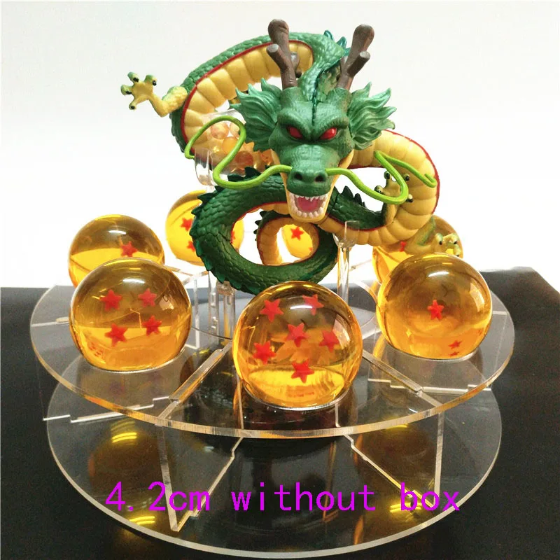 4.2cm opp Dragon ball Z фигурка Shenron Shenlong Dragon ball фигурки дракона+ 7 хрустальных Драконовых шаров 4,2 см+ 1 полка brinquedos - Цвет: 4.2cm opp