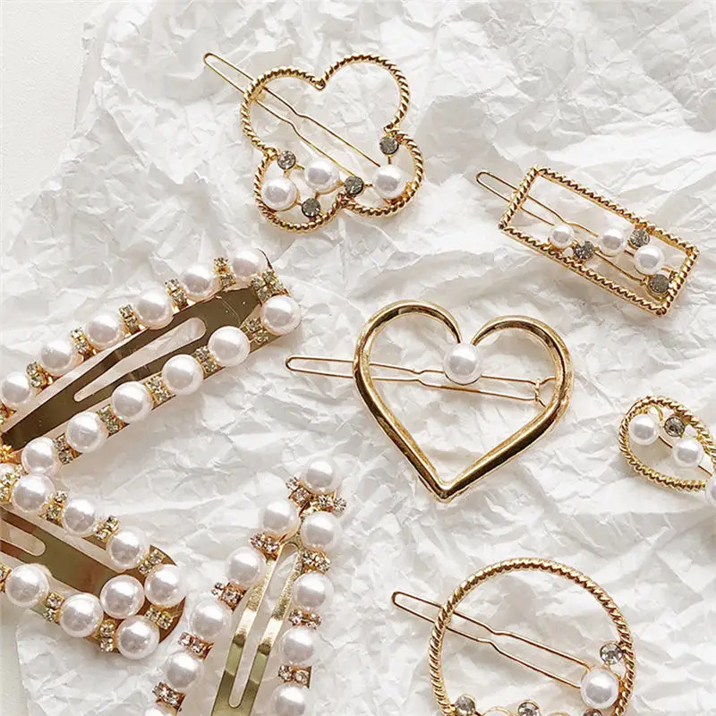 

1PS Pearl Hair Clip Barrettes 2019 Fashion korean hairpins for Girls Handmade Pearl Flowers Hairpins Kids Hair Accessories