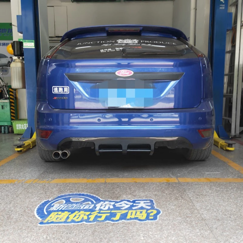 Для Ford Focus 2009 2010 2011 2013 ABS пластик черный Задний спойлер диффузор Защита бампера защитная накладка