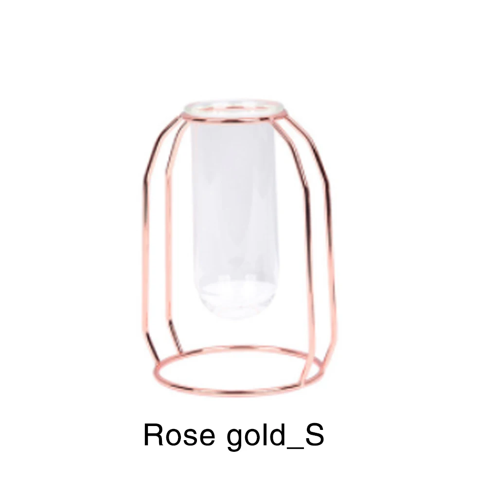 Stile nordico In Ferro Vetro Semplice Arte Vaso di Forma Geometrica Vaso Lusso 1 комплект для украшения камеры Letto аксессуары