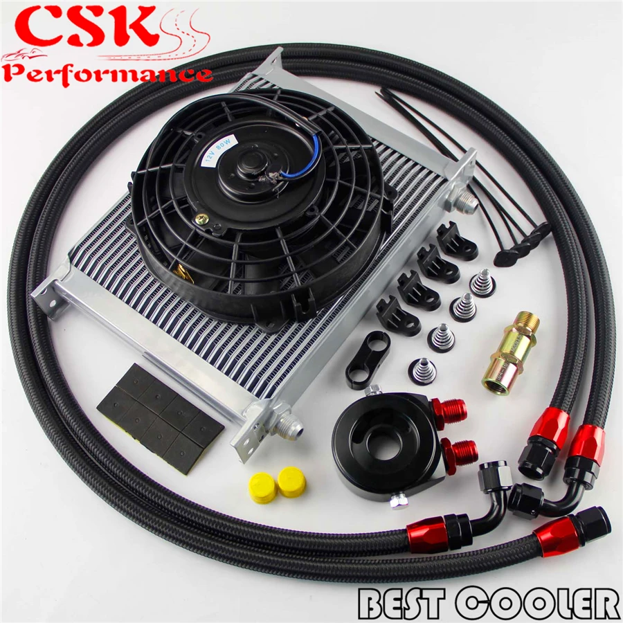 8AN 30 рядов Универсальный Масляный радиатор двигателя с адаптером фильтра AN 8