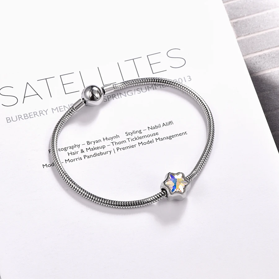 Кристалл от Swarovski двухсторонний BeCharmed Edelweiss бисер Diy неповторимый браслет с