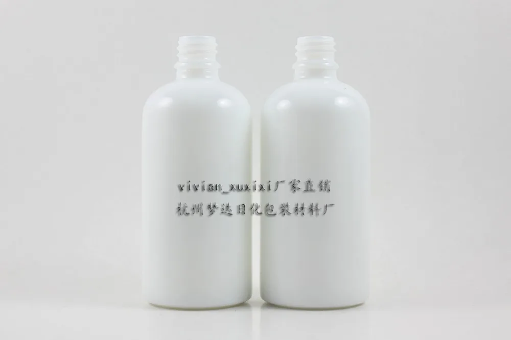 

wholesale,100ml white empty bottle without any caps,could match with sprayer/pump/dropper/common caps,glass container,18 mm