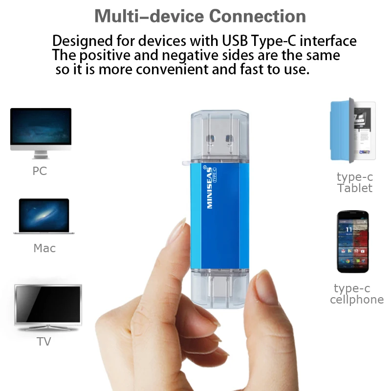 Miniseas OTG usb3.0 & type c usb флэш накопители 16 Гб оперативной памяти 32 встроенной 64 ГБ 128