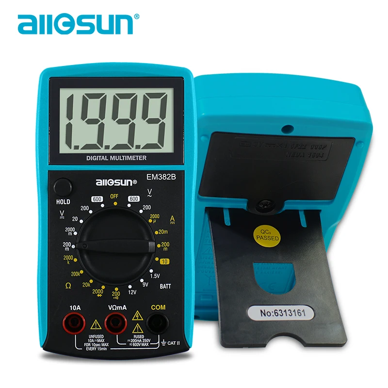 all-sun EM382B ЖК-цифровой мультиметр DC/AC вольтметр непрерывность беспроводной диодный тестер Корабль из России