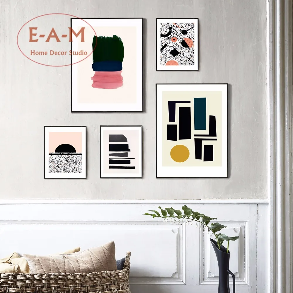 Геометрические узоры в скандинавском стиле холст Художественная печать Постер