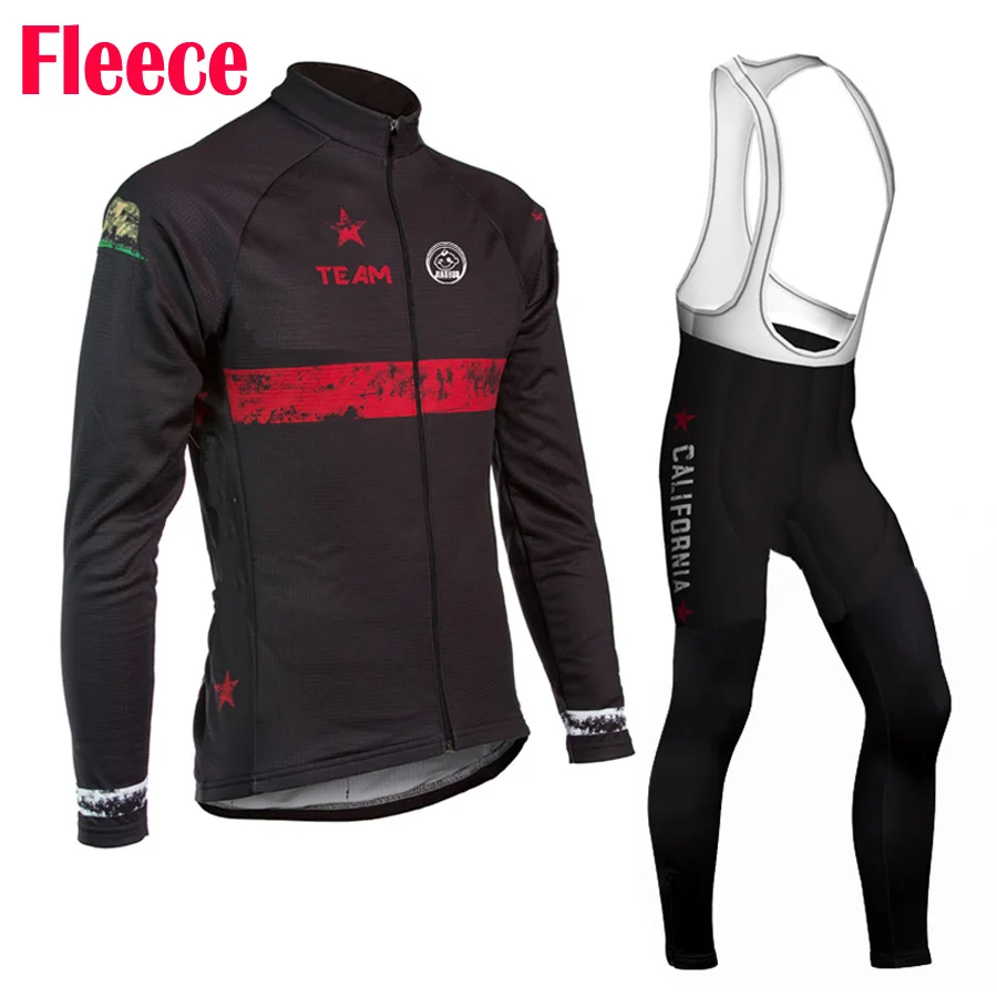 Новые Калифорнийские черные комплекты велосипедных Джерси с длинным рукавом