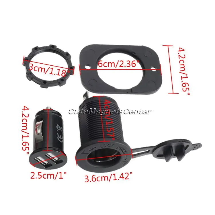 Двойной порт s USB автомобильное/моторное зарядное устройство адаптер Rock 2 usb Смарт