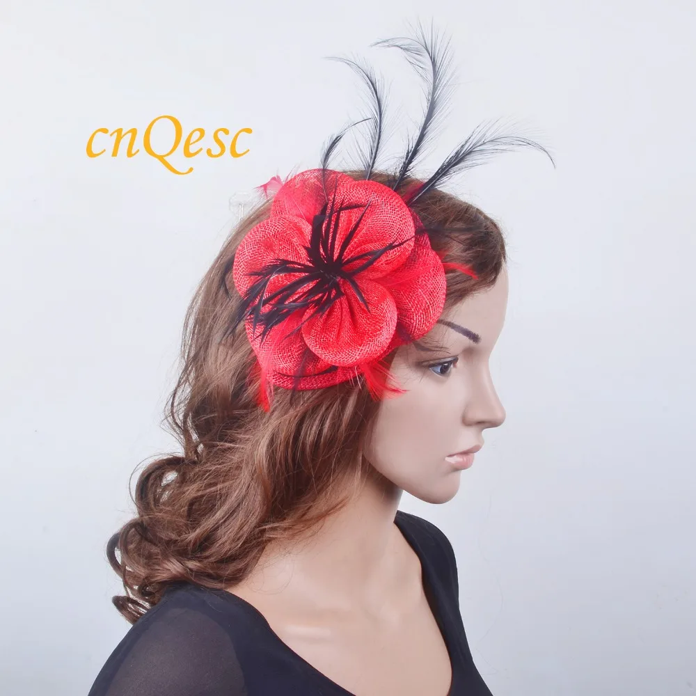 Серый Sinamay Вуалетка hatinator fedora w/длинное перо для Ascot Кентукки Дерби свадьба |