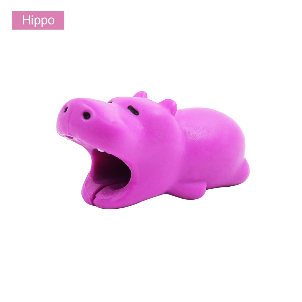 Hippo Животное кабель bite для Android USB зарядное устройство данных провода протектор Winder Организатор Chompers Акула тигр держатель мобильного телефона аксессуар - Цвет: Hippo