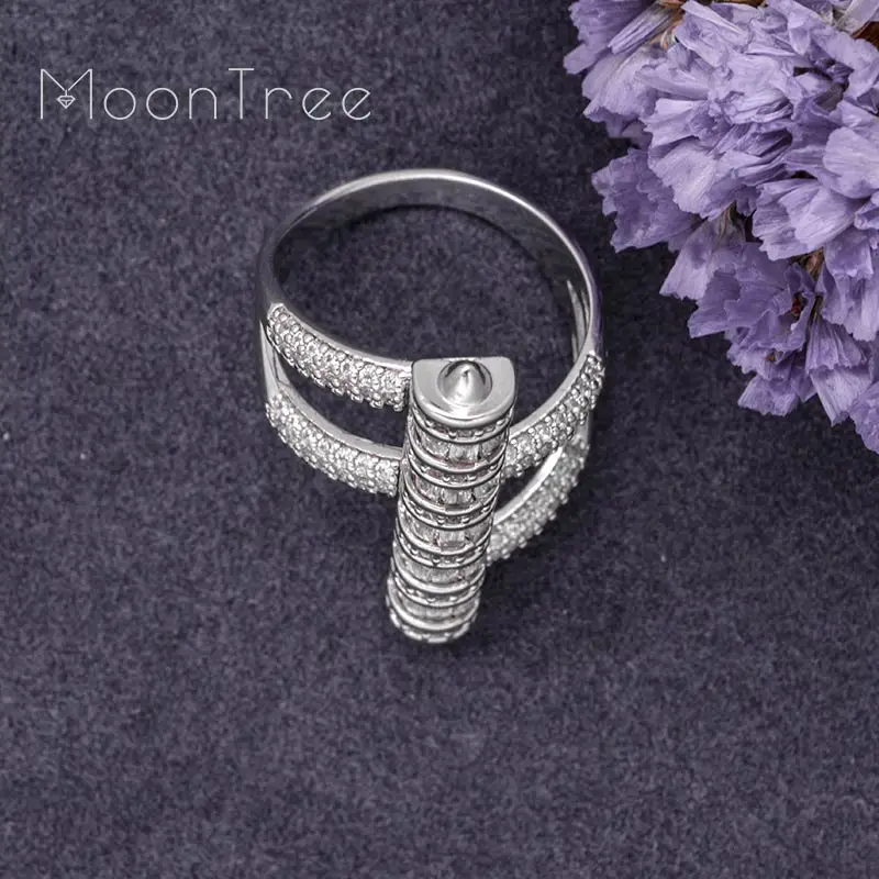 Новое поступление роскошные свадебные кольца MoonTree в форме ногтей с кубиками