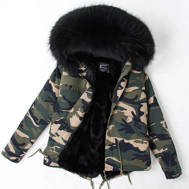 Европейская новинка Женское зимнее пальто с большим капюшоном из натурального