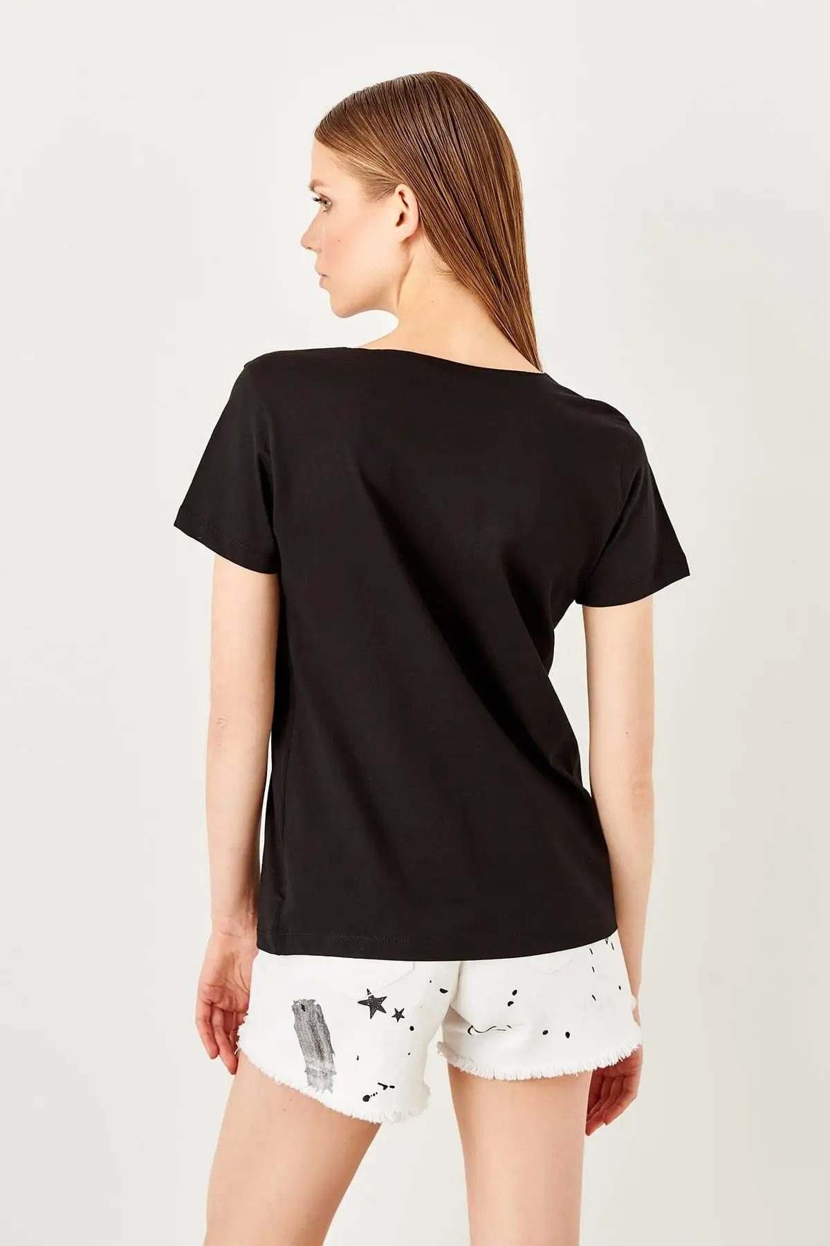 Trendyol черные Базовые Трикотажные футболки с принтом TWOSS19GS0132|Футболки| |
