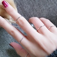 1 pcs hot sale simple punk fashion 2mm thin stackable ring stainless steel plain band party jewelry for women girl size 3 10