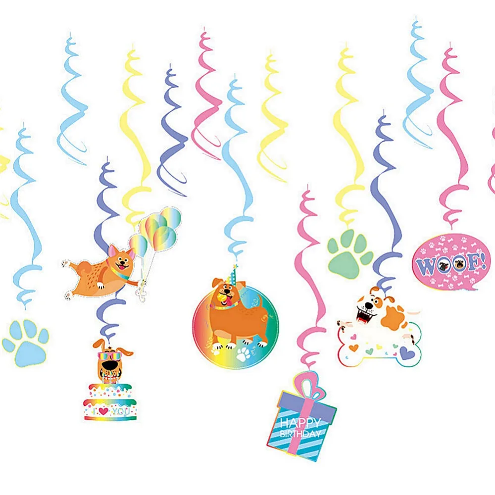 16 шт. украшение для вечеринки в честь Дня Рождения щенка висячие украшения с днем